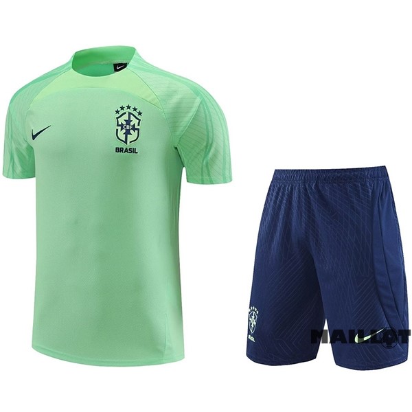 Foot Maillot Pas Cher Entrainement Ensemble Complet Brésil 2023 Vert Bleu