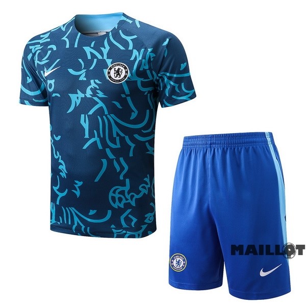 Foot Maillot Pas Cher Entrainement Ensemble Complet Chelsea 2022 2023 Bleu Vert