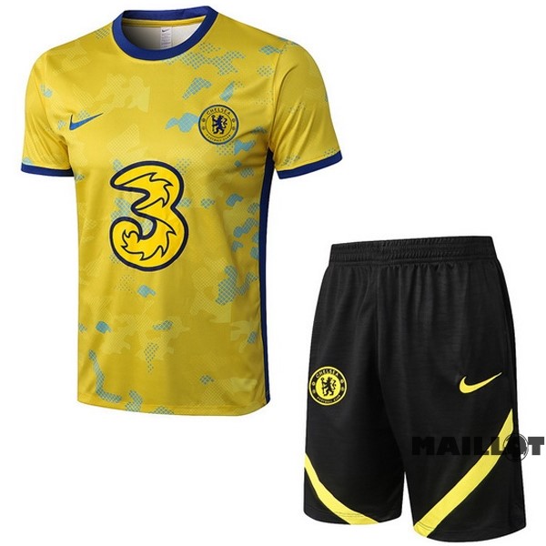 Foot Maillot Pas Cher Entrainement Ensemble Complet Chelsea 2022 2023 Jaune I Noir