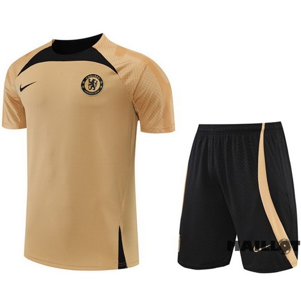 Foot Maillot Pas Cher Entrainement Ensemble Complet Chelsea 2022 2023 Jaune Noir