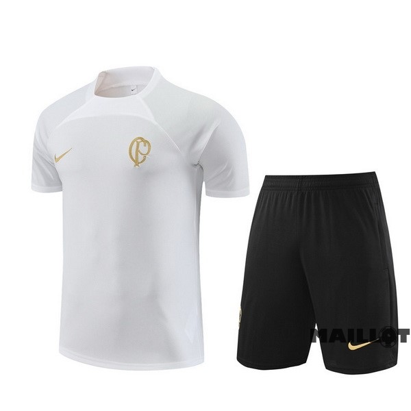 Foot Maillot Pas Cher Entrainement Ensemble Complet Corinthians Paulista 2023 2024 Blanc I Noir