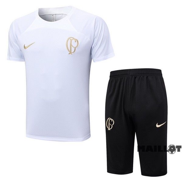 Foot Maillot Pas Cher Entrainement Ensemble Complet Corinthians Paulista 2023 2024 Blanc Noir