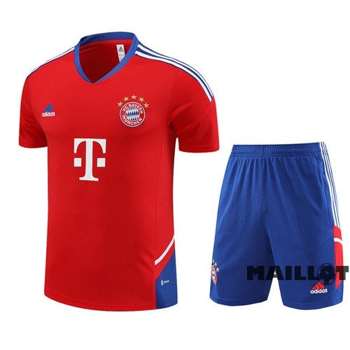 Foot Maillot Pas Cher Entrainement Ensemble Complet Enfant Bayern Múnich 2022 2023 Rouge Bleu