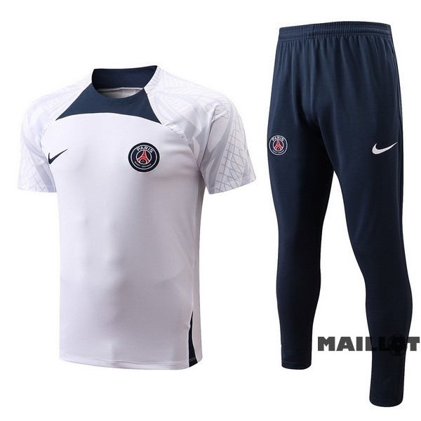 Foot Maillot Pas Cher Entrainement Ensemble Complet Enfant Paris Saint Germain 2022 2023 Blanc I Bleu