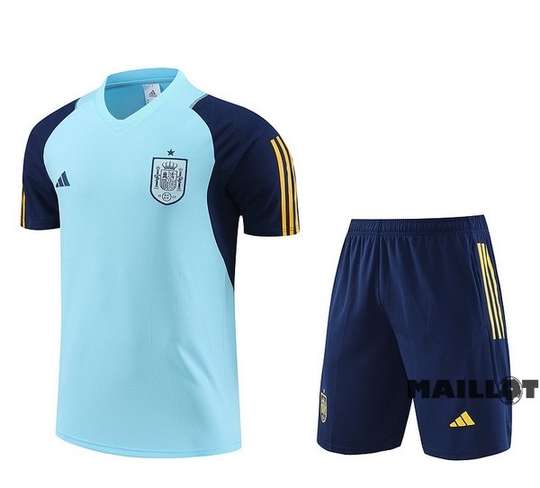 Foot Maillot Pas Cher Entrainement Ensemble Complet Espagne 2023 Bleu