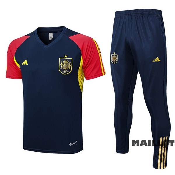 Foot Maillot Pas Cher Entrainement Ensemble Complet Espagne 2023 Bleu I Jaune Rouge