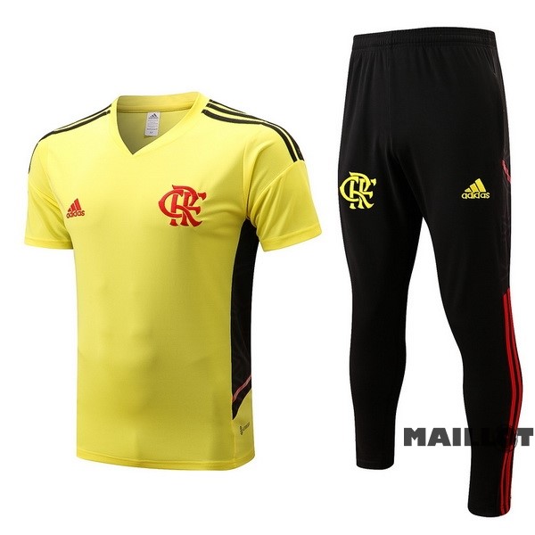 Foot Maillot Pas Cher Entrainement Ensemble Complet Flamengo 2022 2023 Jaune Noir