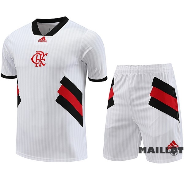 Foot Maillot Pas Cher Entrainement Ensemble Complet Flamengo 2023 2024 Blanc Noir