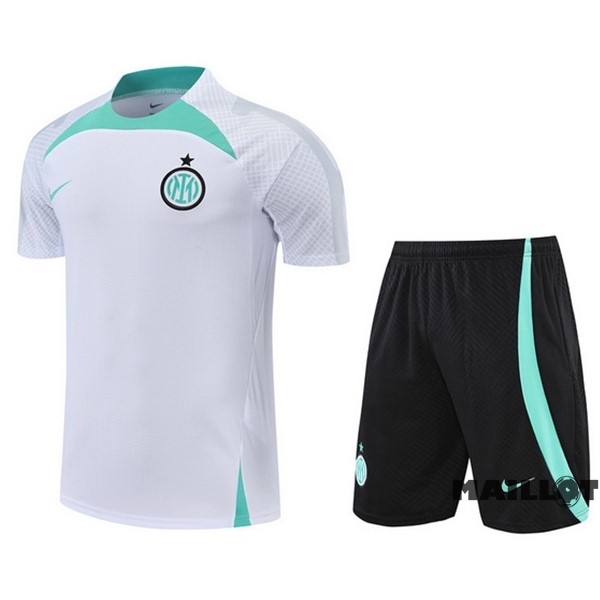 Foot Maillot Pas Cher Entrainement Ensemble Complet Inter Milán 2022 2023 Blanc Vert