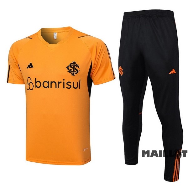 Foot Maillot Pas Cher Entrainement Ensemble Complet Internacional 2023 2024 Orange Noir