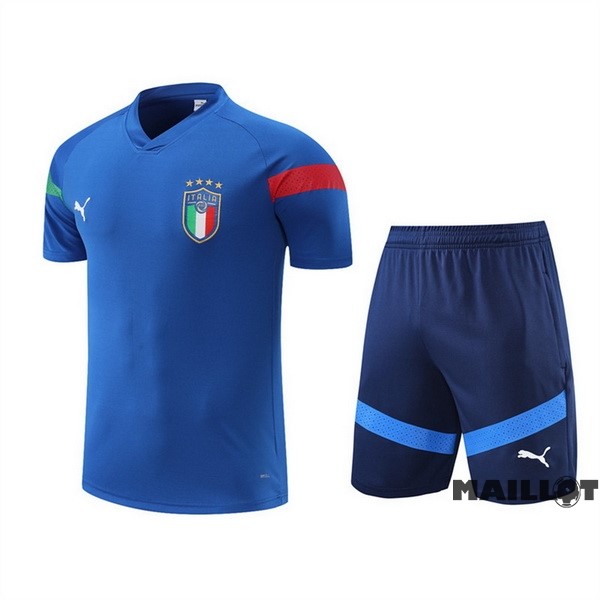 Foot Maillot Pas Cher Entrainement Ensemble Complet Italie 2022 Bleu I Vert