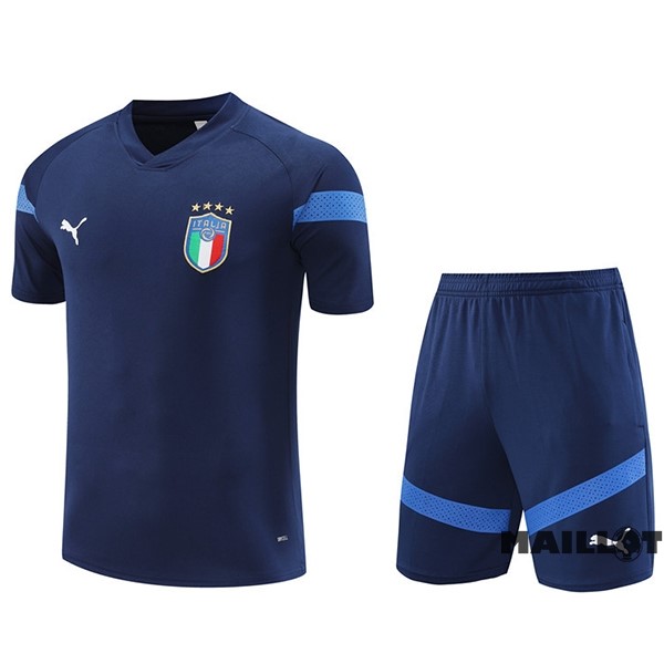 Foot Maillot Pas Cher Entrainement Ensemble Complet Italie 2022 Bleu Marine