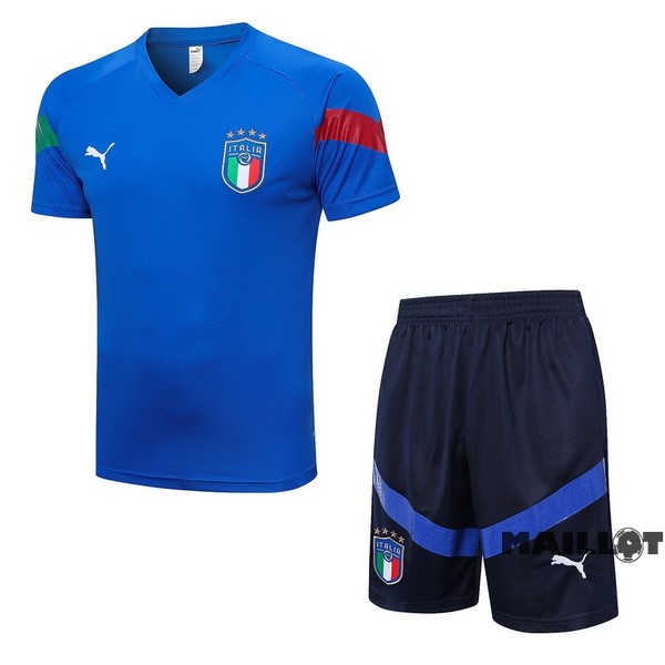 Foot Maillot Pas Cher Entrainement Ensemble Complet Italie 2022 Bleu Vert