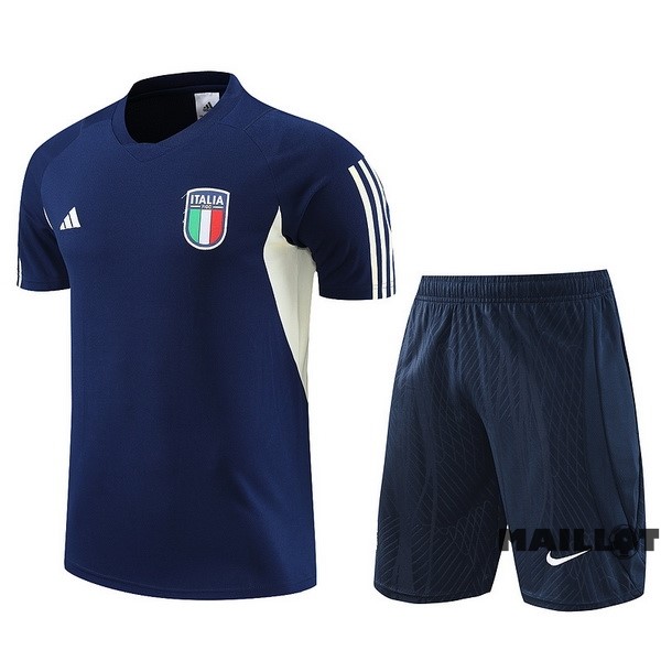 Foot Maillot Pas Cher Entrainement Ensemble Complet Italie 2023 Bleu Marine