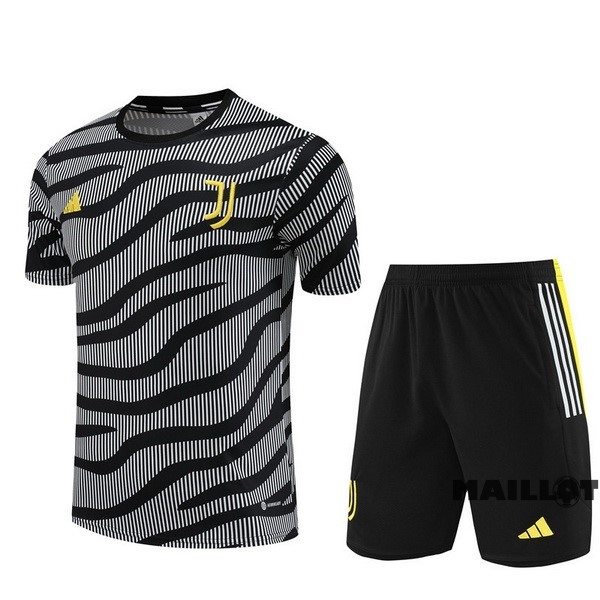 Foot Maillot Pas Cher Entrainement Ensemble Complet Juventus 2023 2024 Gris Noir Jaune