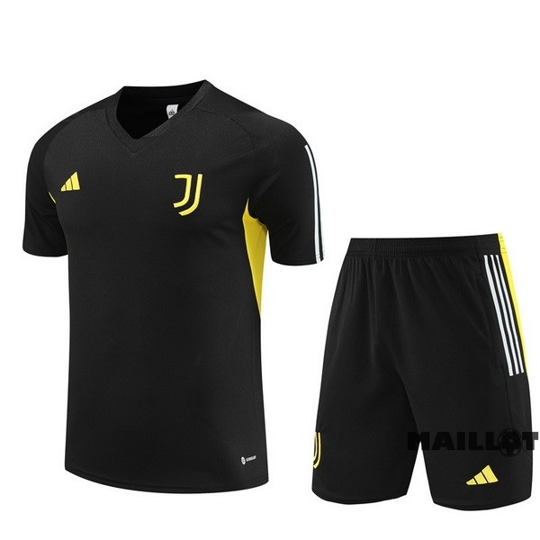 Foot Maillot Pas Cher Entrainement Ensemble Complet Juventus 2023 2024 Noir Jaune