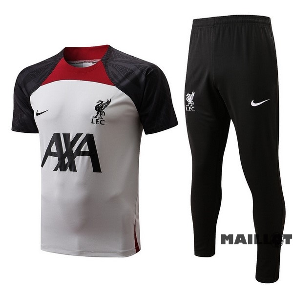 Foot Maillot Pas Cher Entrainement Ensemble Complet Liverpool 2022 2023 Blanc Noir Rouge