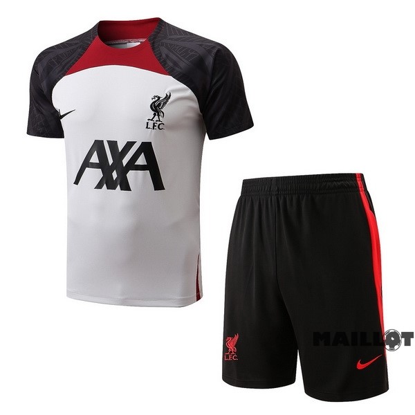 Foot Maillot Pas Cher Entrainement Ensemble Complet Liverpool 2022 2023 Blanc Rouge Noir