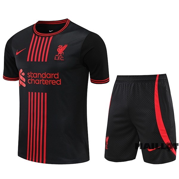 Foot Maillot Pas Cher Entrainement Ensemble Complet Liverpool 2022 2023 Noir III Rouge