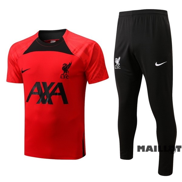 Foot Maillot Pas Cher Entrainement Ensemble Complet Liverpool 2022 2023 Noir Rouge