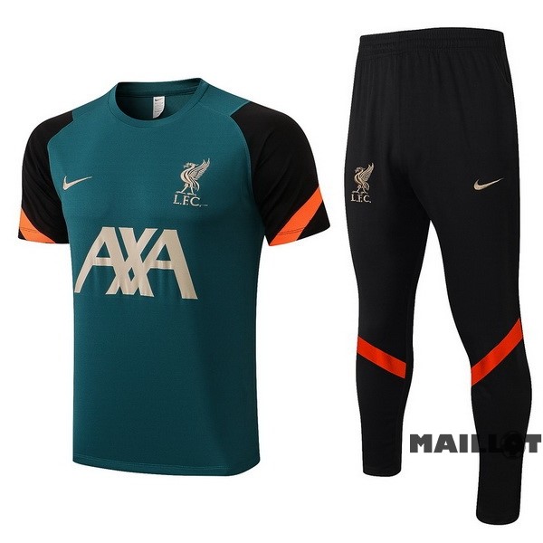 Foot Maillot Pas Cher Entrainement Ensemble Complet Liverpool 2022 2023 Vert Noir Orange