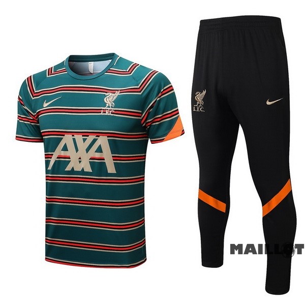 Foot Maillot Pas Cher Entrainement Ensemble Complet Liverpool 2022 2023 Vert Orange Noir