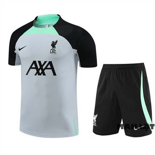 Foot Maillot Pas Cher Entrainement Ensemble Complet Liverpool 2023 2024 Gris Vert Noir