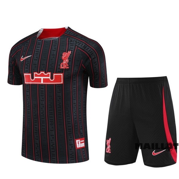 Foot Maillot Pas Cher Entrainement Ensemble Complet Liverpool 2023 2024 Noir Rouge