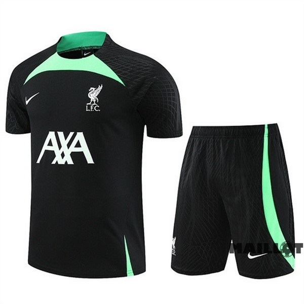 Foot Maillot Pas Cher Entrainement Ensemble Complet Liverpool 2023 2024 Noir Vert