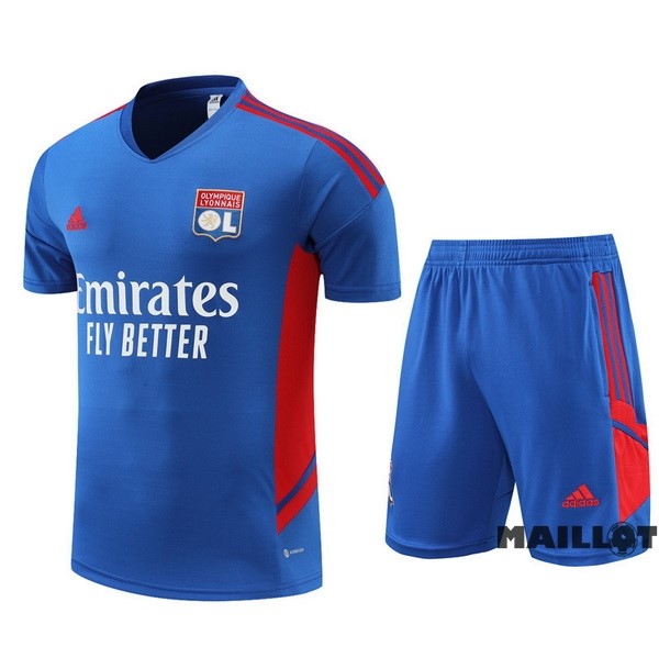 Foot Maillot Pas Cher Entrainement Ensemble Complet Lyon 2022 2023 Bleu Rouge