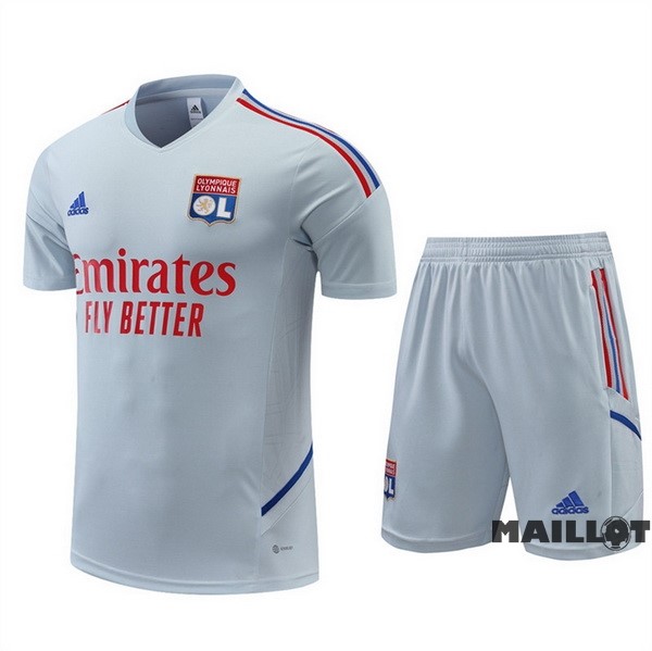 Foot Maillot Pas Cher Entrainement Ensemble Complet Lyon 2022 2023 Gris