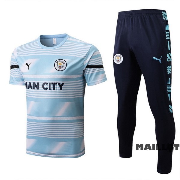 Foot Maillot Pas Cher Entrainement Ensemble Complet Manchester City 2022 2023 Bleu