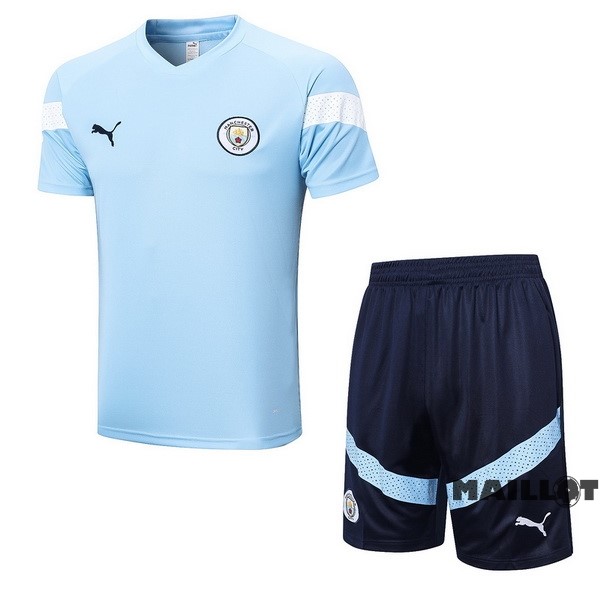 Foot Maillot Pas Cher Entrainement Ensemble Complet Manchester City 2022 2023 Bleu I Blanc