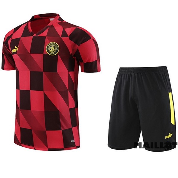 Foot Maillot Pas Cher Entrainement Ensemble Complet Manchester City 2023 2024 Rouge Noir