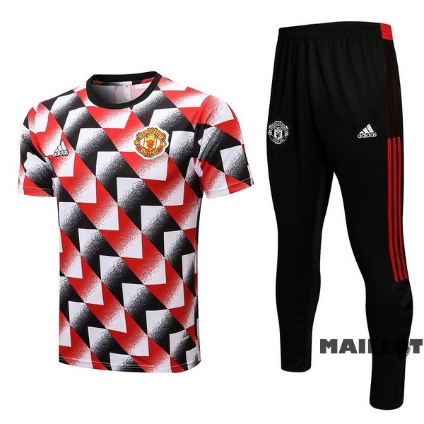 Foot Maillot Pas Cher Entrainement Ensemble Complet Manchester United 2022 2023 Blanc Rouge Noir