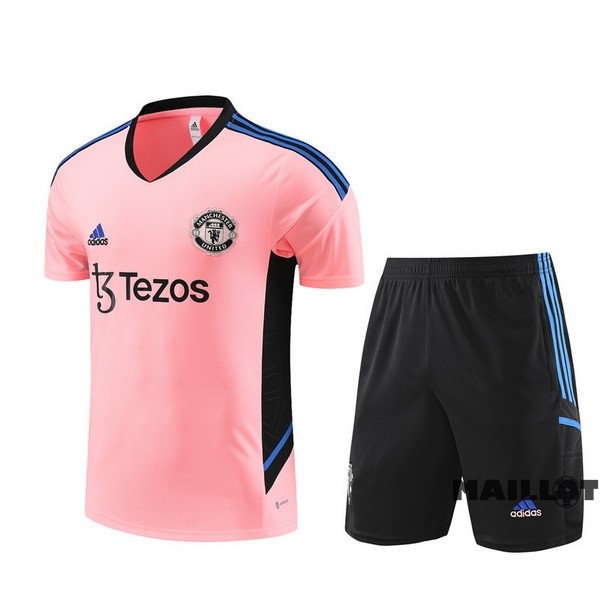 Foot Maillot Pas Cher Entrainement Ensemble Complet Manchester United 2022 2023 Rose II Noir