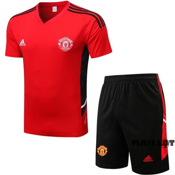 Foot Maillot Pas Cher Entrainement Ensemble Complet Manchester United 2022 2023 Rouge II Noir