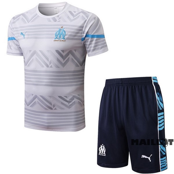 Foot Maillot Pas Cher Entrainement Ensemble Complet Marsella 2022 2023 Blanc Bleu