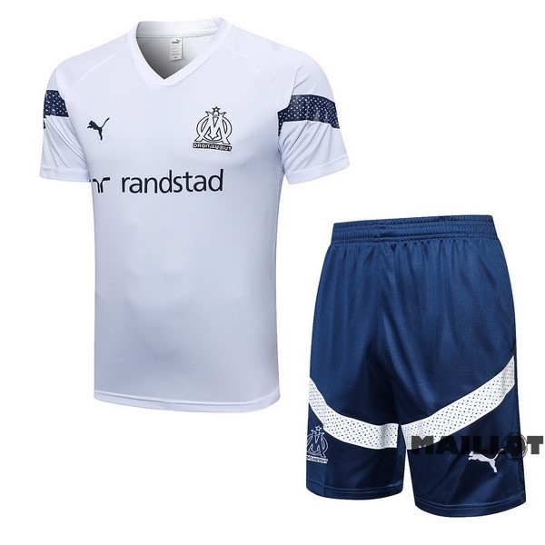 Foot Maillot Pas Cher Entrainement Ensemble Complet Marsella 2022 2023 Blanc III Bleu