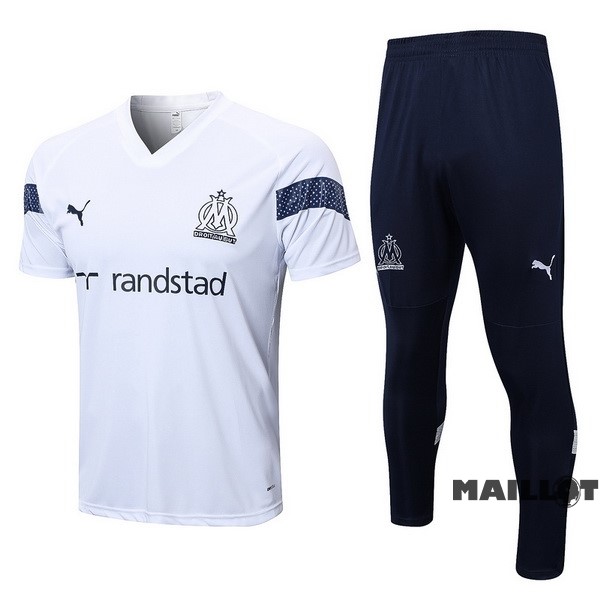 Foot Maillot Pas Cher Entrainement Ensemble Complet Marsella 2022 2023 Blanc II Bleu