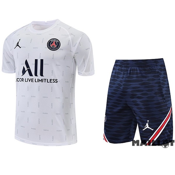 Foot Maillot Pas Cher Entrainement Ensemble Complet Paris Saint Germain 2022 2023 Blanc Bleu