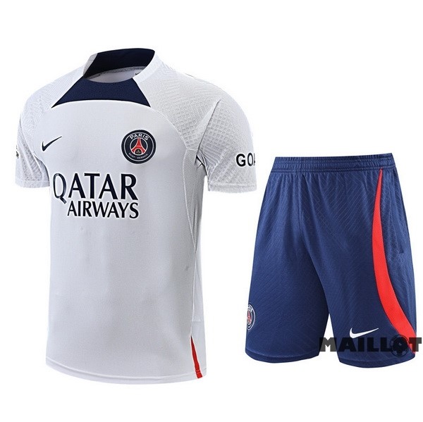 Foot Maillot Pas Cher Entrainement Ensemble Complet Paris Saint Germain 2022 2023 Blanc II Bleu