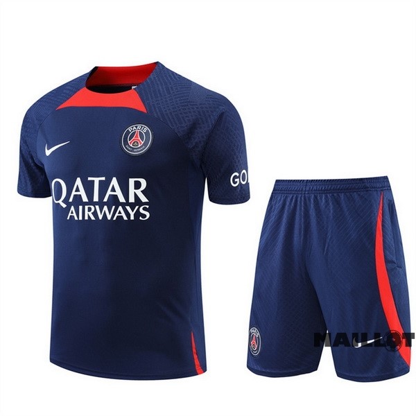 Foot Maillot Pas Cher Entrainement Ensemble Complet Paris Saint Germain 2022 2023 Bleu Rouge