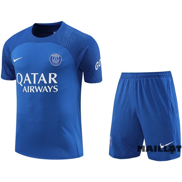 Foot Maillot Pas Cher Entrainement Ensemble Complet Paris Saint Germain 2022 2023 III Bleu