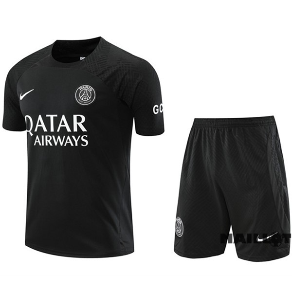 Foot Maillot Pas Cher Entrainement Ensemble Complet Paris Saint Germain 2022 2023 Noir