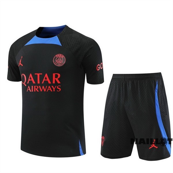 Foot Maillot Pas Cher Entrainement Ensemble Complet Paris Saint Germain 2022 2023 Noir III Bleu