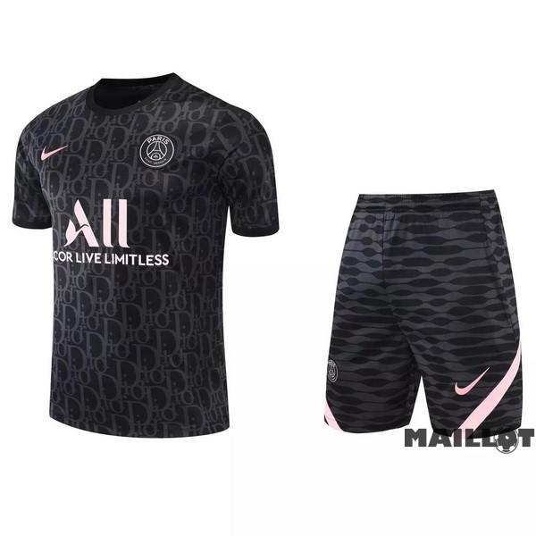 Foot Maillot Pas Cher Entrainement Ensemble Complet Paris Saint Germain 2022 2023 Noir Rose