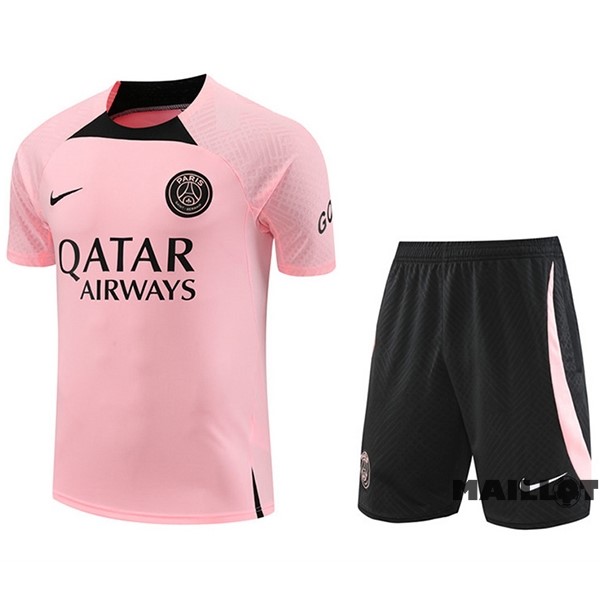 Foot Maillot Pas Cher Entrainement Ensemble Complet Paris Saint Germain 2022 2023 Rose Noir