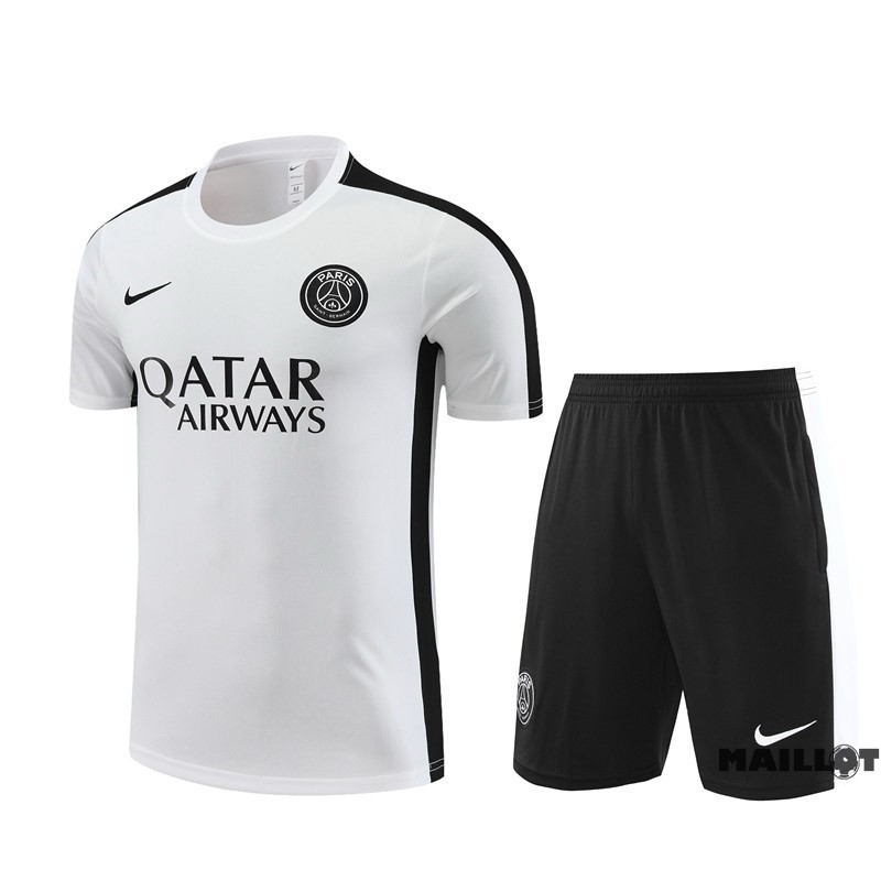 Foot Maillot Pas Cher Entrainement Ensemble Complet Paris Saint Germain 2023 2024 Blanc Noir