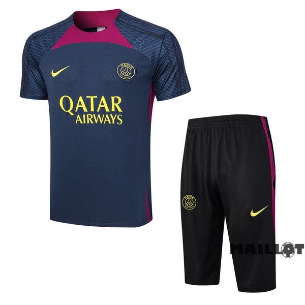 Foot Maillot Pas Cher Entrainement Ensemble Complet Paris Saint Germain 2023 2024 Bleu Marine Noir